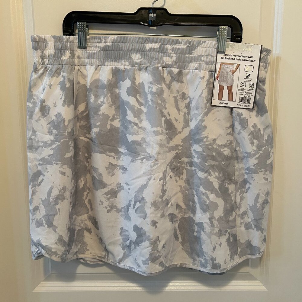 RBX Stretch Skort Tie Dye Grey Mid Length Women's Size XL
